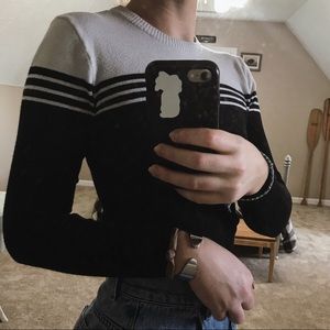 Striped contrast sweater top
